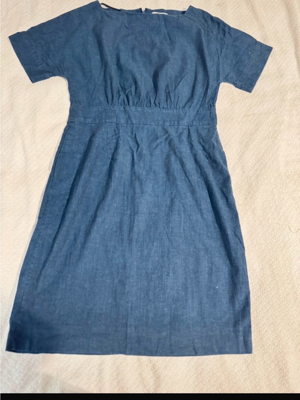 COS Blue Linen-Style Midi Dress